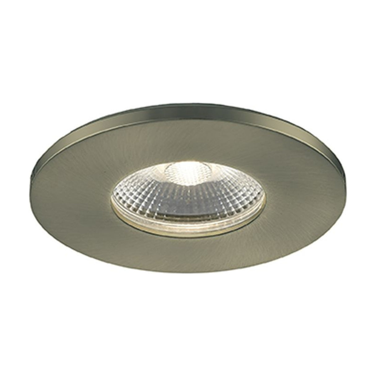 LED recessed downlight in satin brass finish