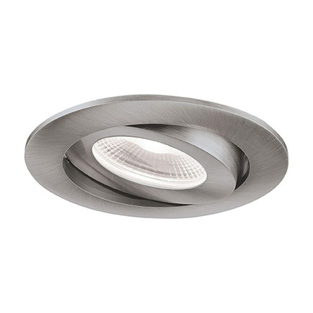 LED recessed downlight in satin nickel finish