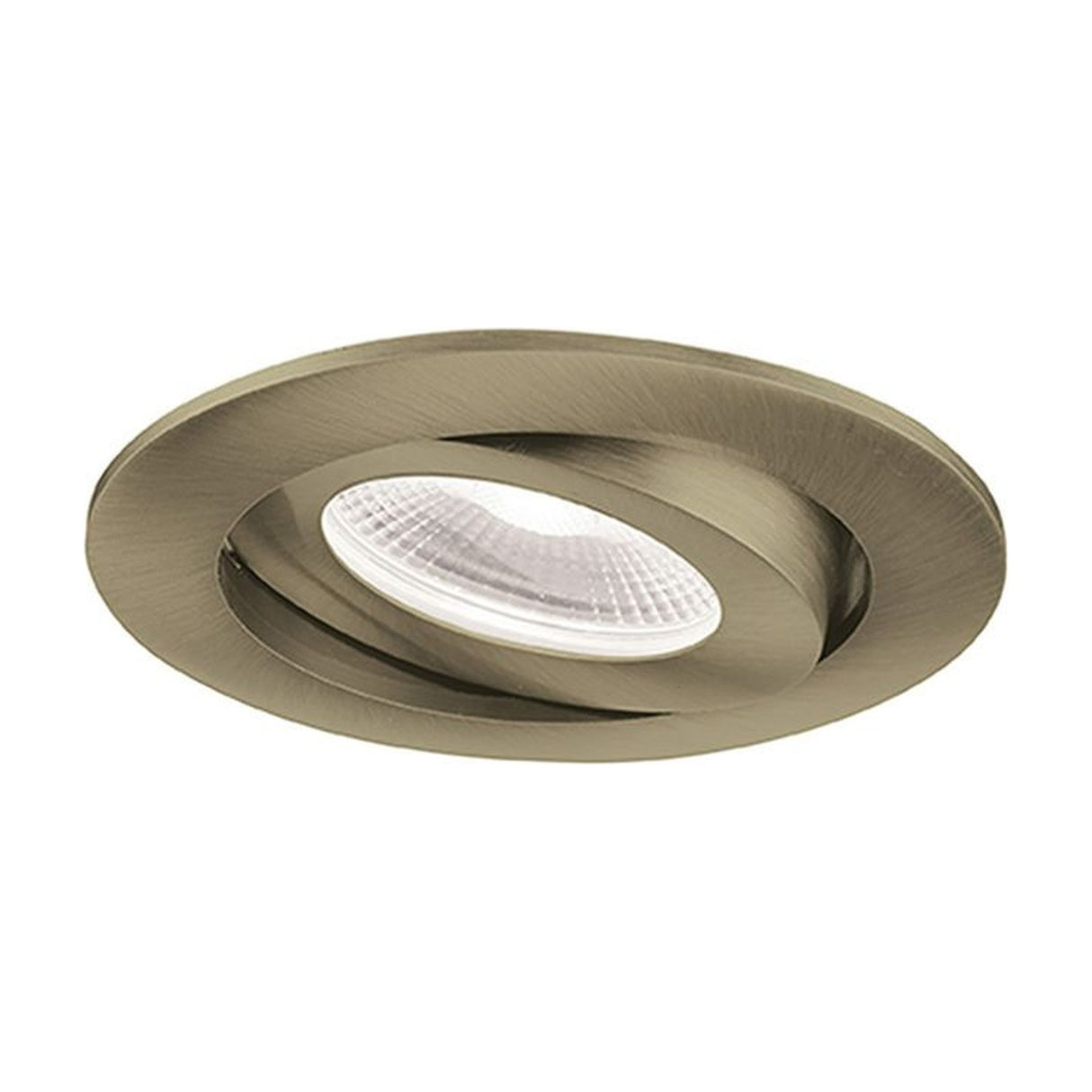 LED recessed downlight in satin brass finish