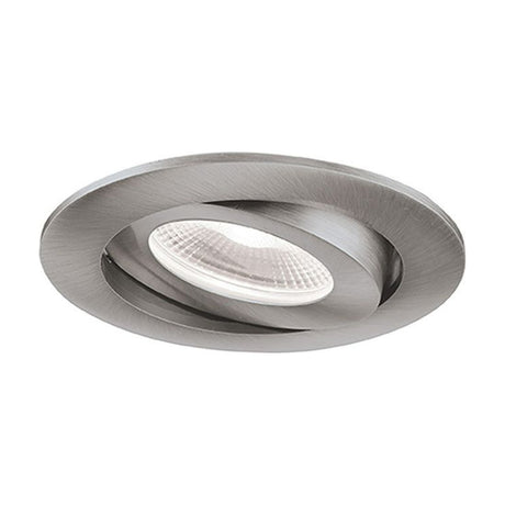 LED recessed downlight in satin nickel finish