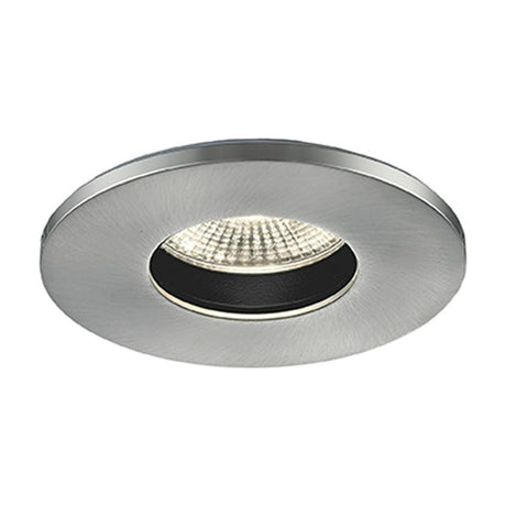 LED recessed downlight in satin nickel finish