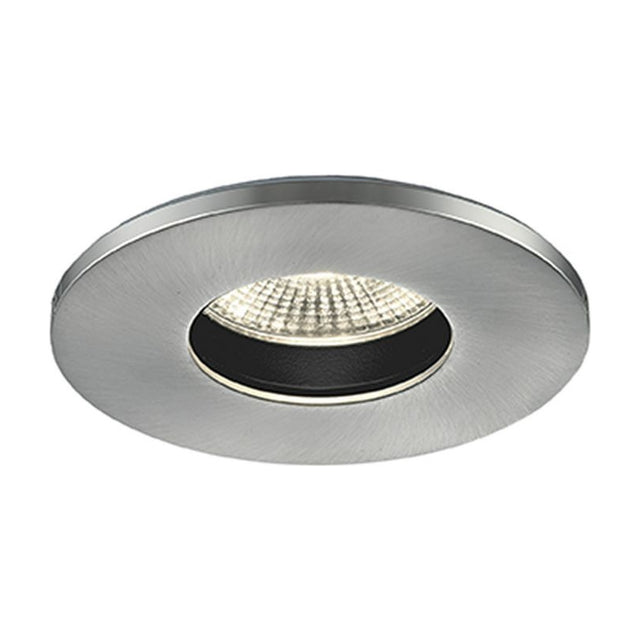 LED recessed downlight in satin nickel finish