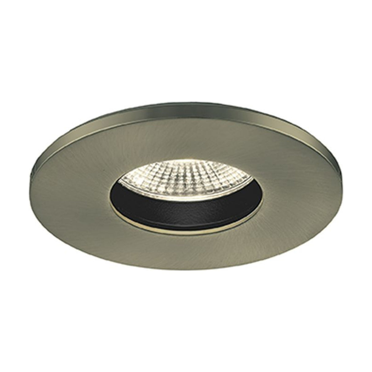 LED recessed downlight in satin brass finish