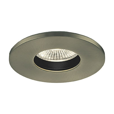 LED recessed downlight in satin brass finish