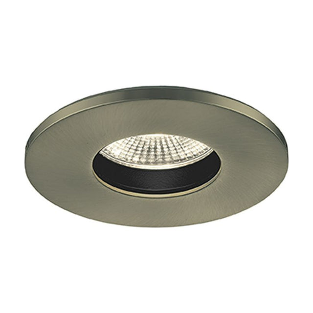 LED recessed downlight in satin brass finish