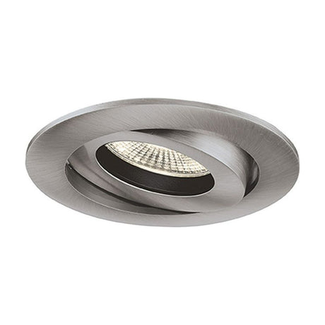LED recessed downlight in satin nickel finish