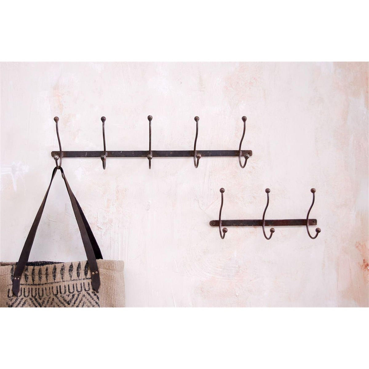 Rama Iron Wall Hooks - Grey - Row of 5
