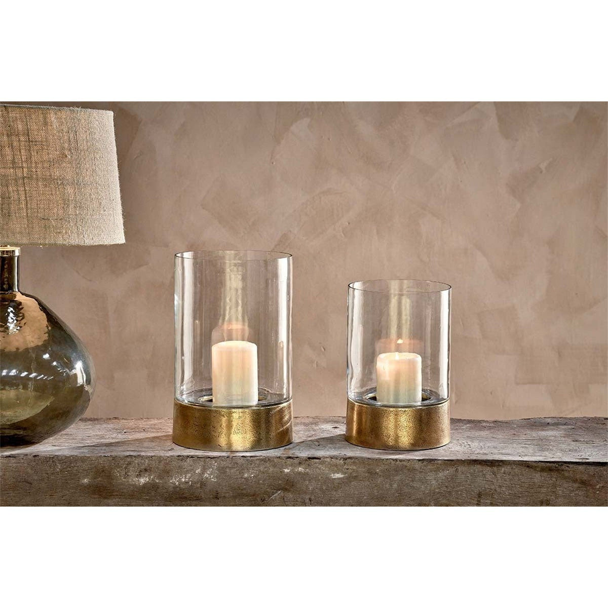 Rajura Small Hurricane Lantern - Brass