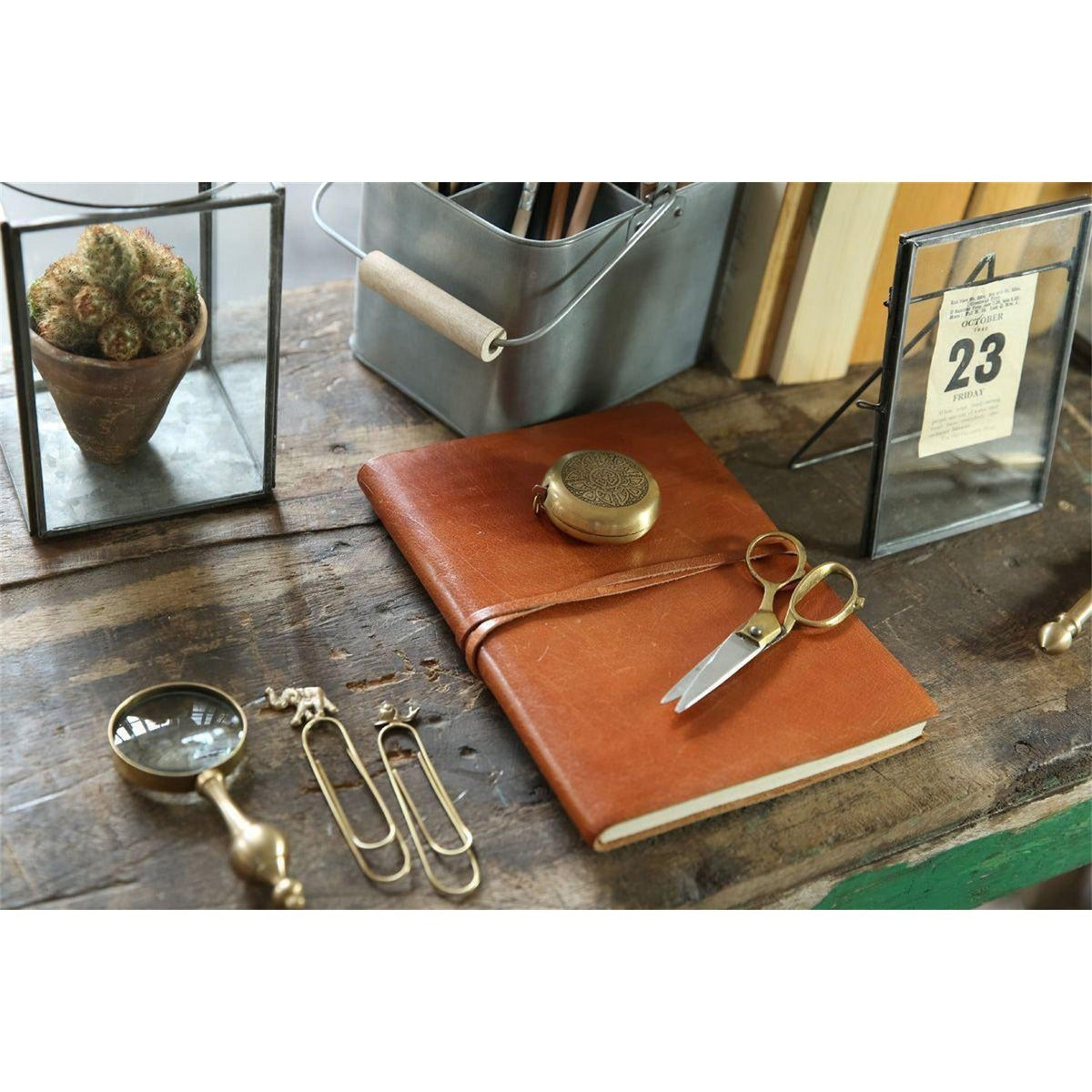 Rustic A6 Leather Journal - Tanned
