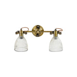 Rarni 2 Light Glass Wall Light - Antique Brass