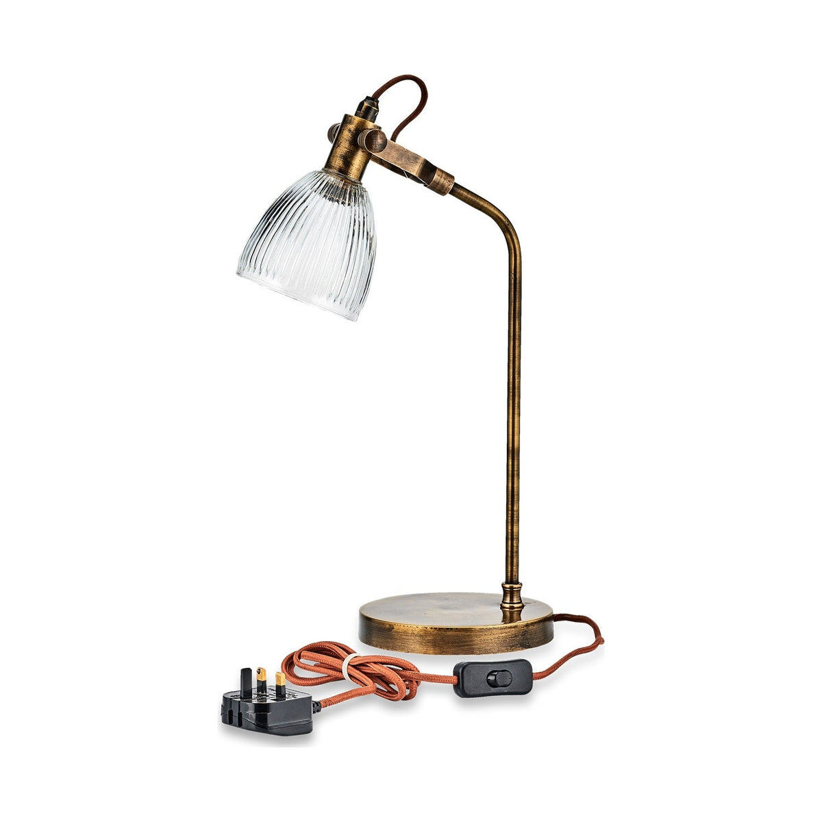 Rarni Recycled Glass Table Lamp - Antique Brass