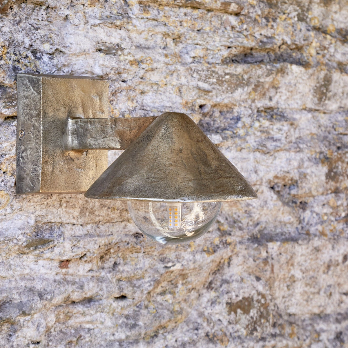 Rhya Aluminium Outdoor Wall Light - Antique Brass