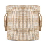 Rohia Cotton & Jute Laundry Basket - Natural & Cream