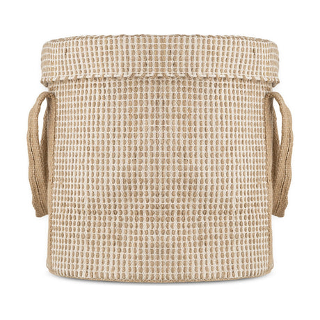 Rohia Cotton & Jute Laundry Basket - Natural & Cream