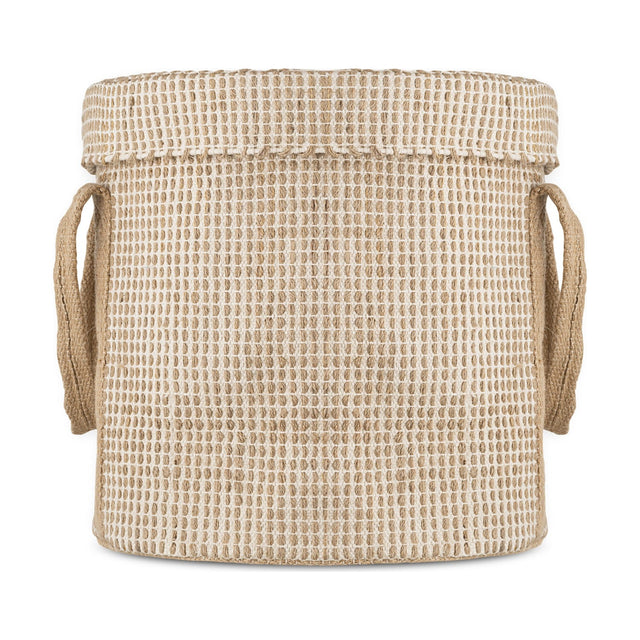 Rohia Cotton & Jute Laundry Basket - Natural & Cream