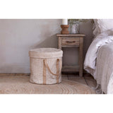 Rohia Cotton & Jute Laundry Basket - Natural & Cream