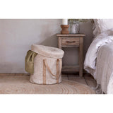 Rohia Cotton & Jute Laundry Basket - Natural & Cream