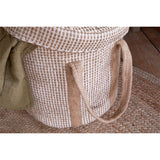 Rohia Cotton & Jute Laundry Basket - Natural & Cream
