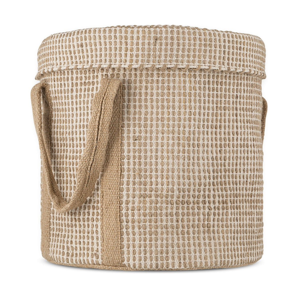 Rohia Cotton & Jute Laundry Basket - Natural & Cream