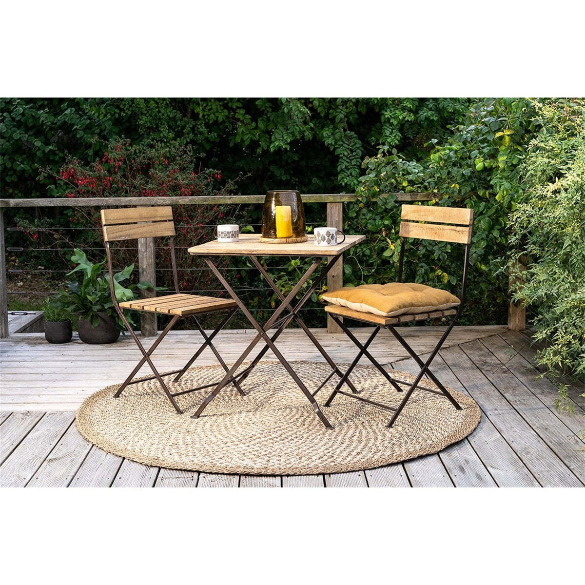 Rishikesh Reclaimed Wood Folding Garden Table - Natural