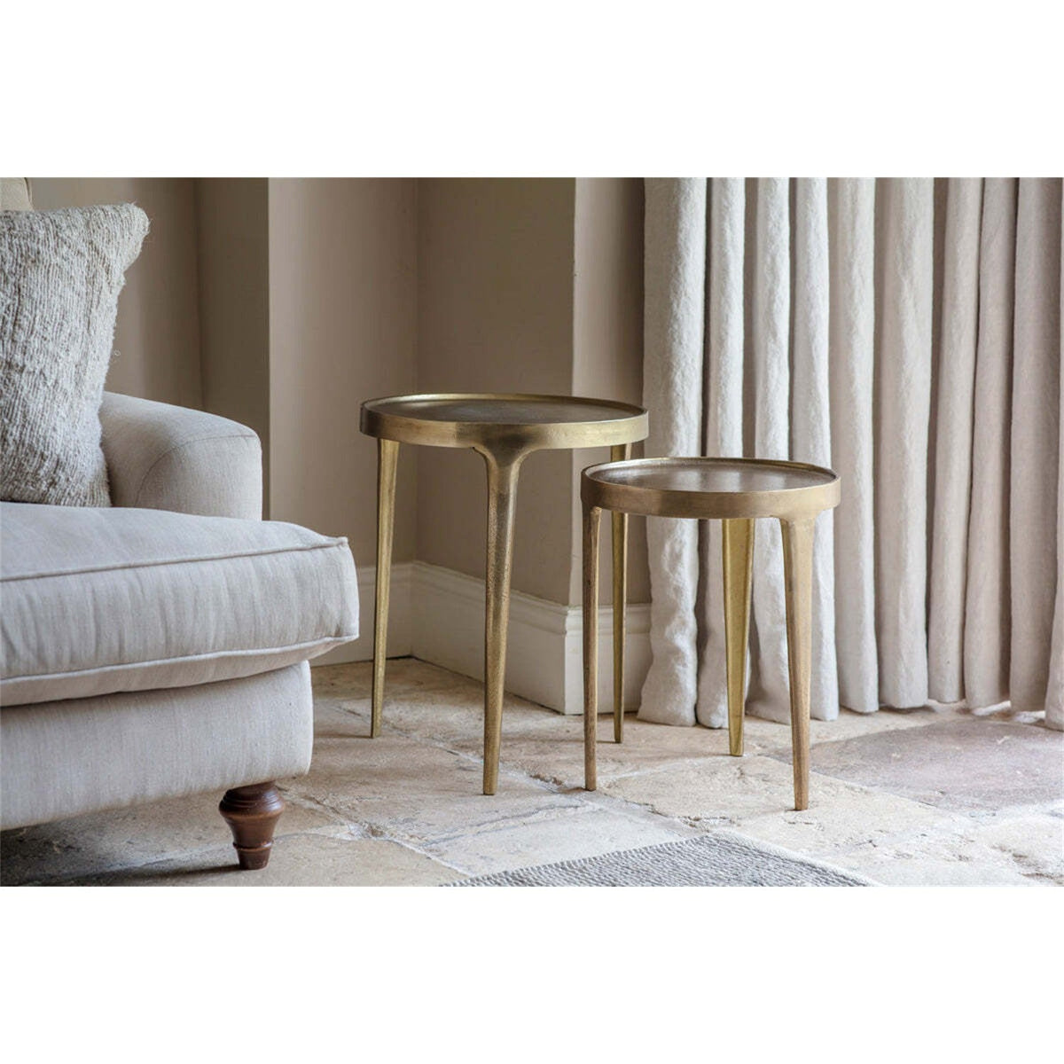 Rohia Small Cast Metal Side Table - Brass