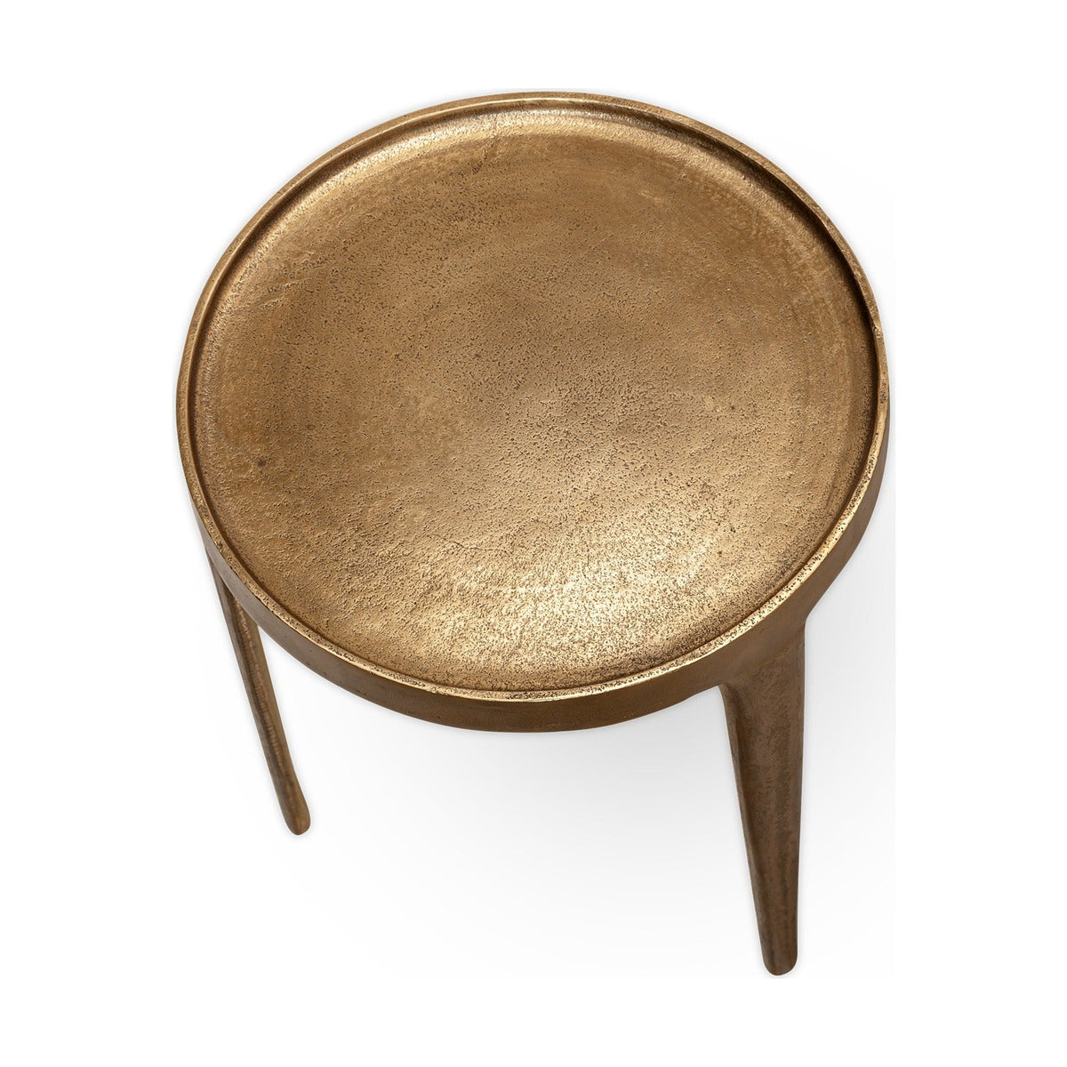 Rohia Small Cast Metal Side Table - Brass