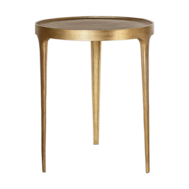 Rohia Large Round Cast Aluminium Side Table - Brass