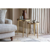 Rohia Large Round Cast Aluminium Side Table - Brass
