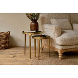 Rohia Large Round Cast Aluminium Side Table - Brass