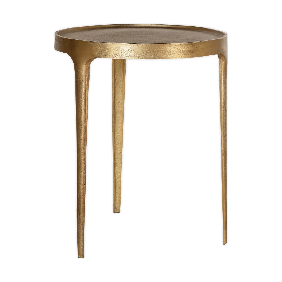 Rohia Large Round Cast Aluminium Side Table - Brass