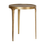 Rohia Large Round Cast Aluminium Side Table - Brass