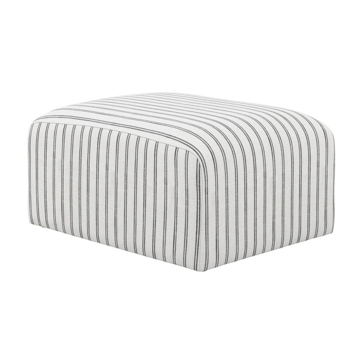 Ryder Footstool - White/Black Chalk Stripe