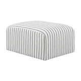Ryder Footstool - White/Black Chalk Stripe