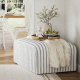 Ryder Footstool - White/Black Chalk Stripe