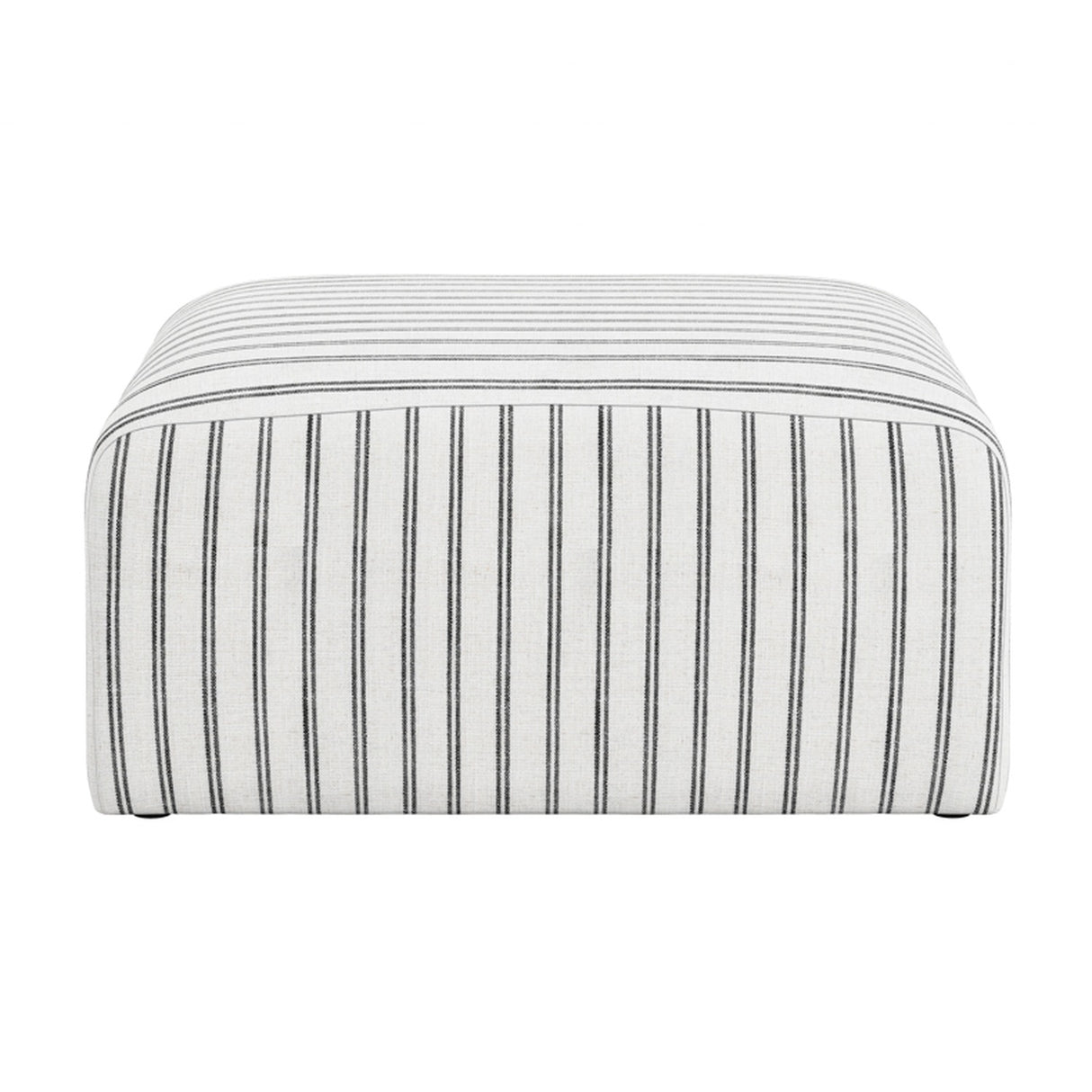 Ryder Footstool - White/Black Chalk Stripe