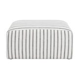 Ryder Footstool - White/Black Chalk Stripe