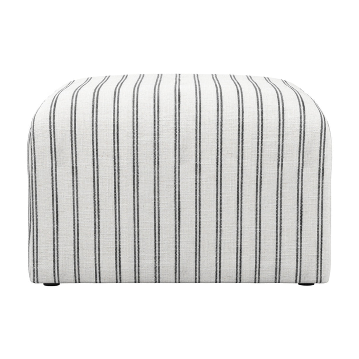 Ryder Footstool - White/Black Chalk Stripe