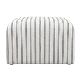 Ryder Footstool - White/Black Chalk Stripe