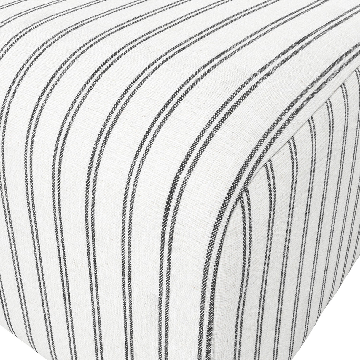 Ryder Footstool - White/Black Chalk Stripe