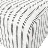 Ryder Footstool - White/Black Chalk Stripe