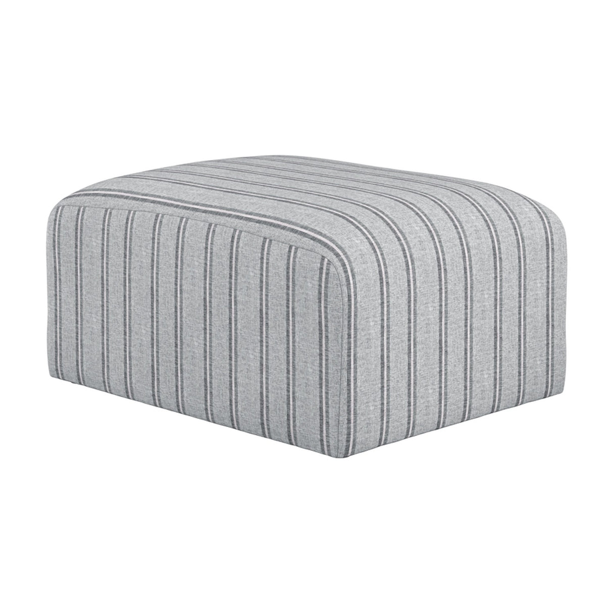 Ryder Footstool - Grey Thick Stripe