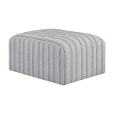 Ryder Footstool - Grey Thick Stripe