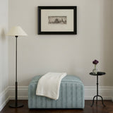Ryder Footstool - Grey Thick Stripe