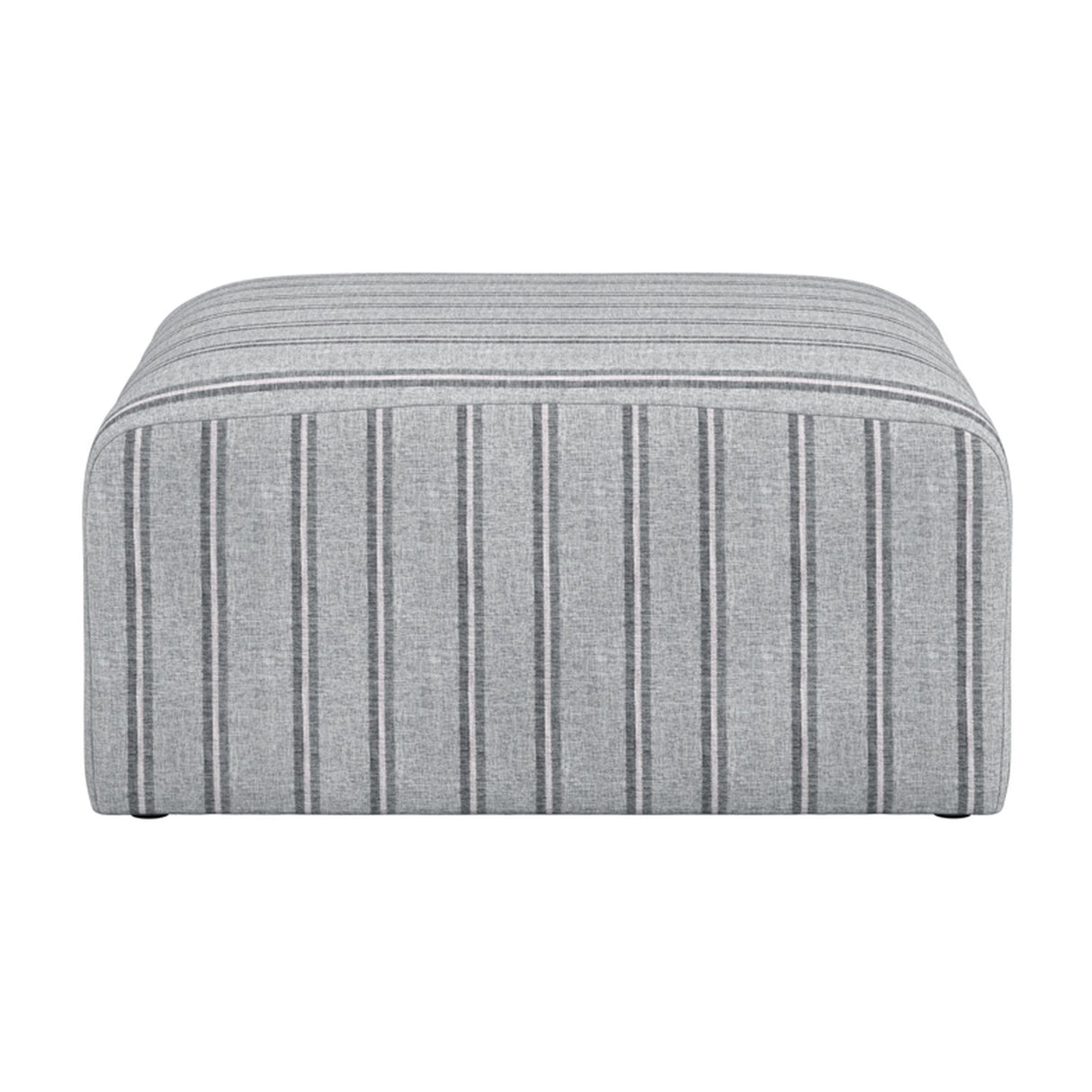 Ryder Footstool - Grey Thick Stripe
