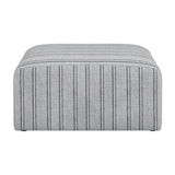 Ryder Footstool - Grey Thick Stripe