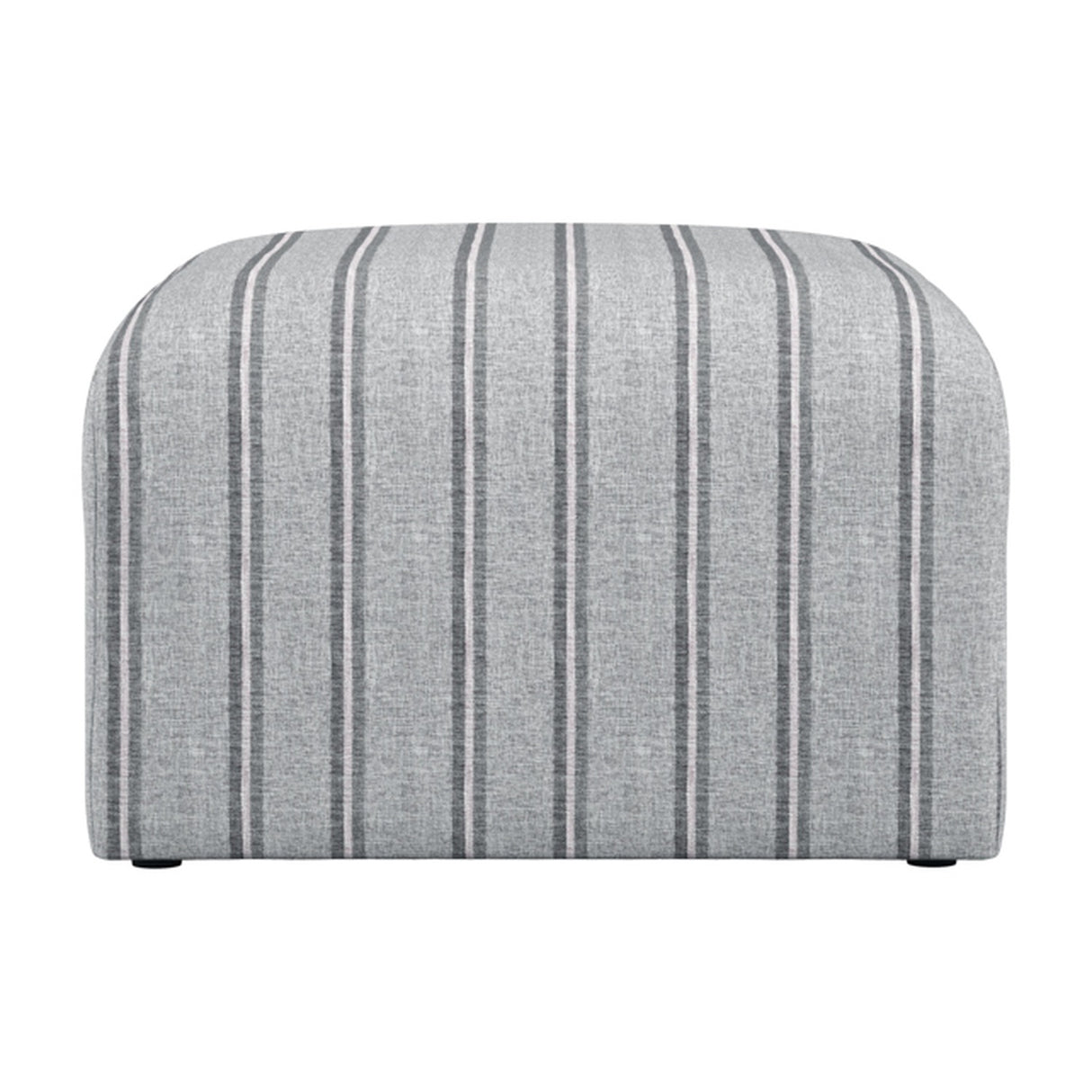 Ryder Footstool - Grey Thick Stripe