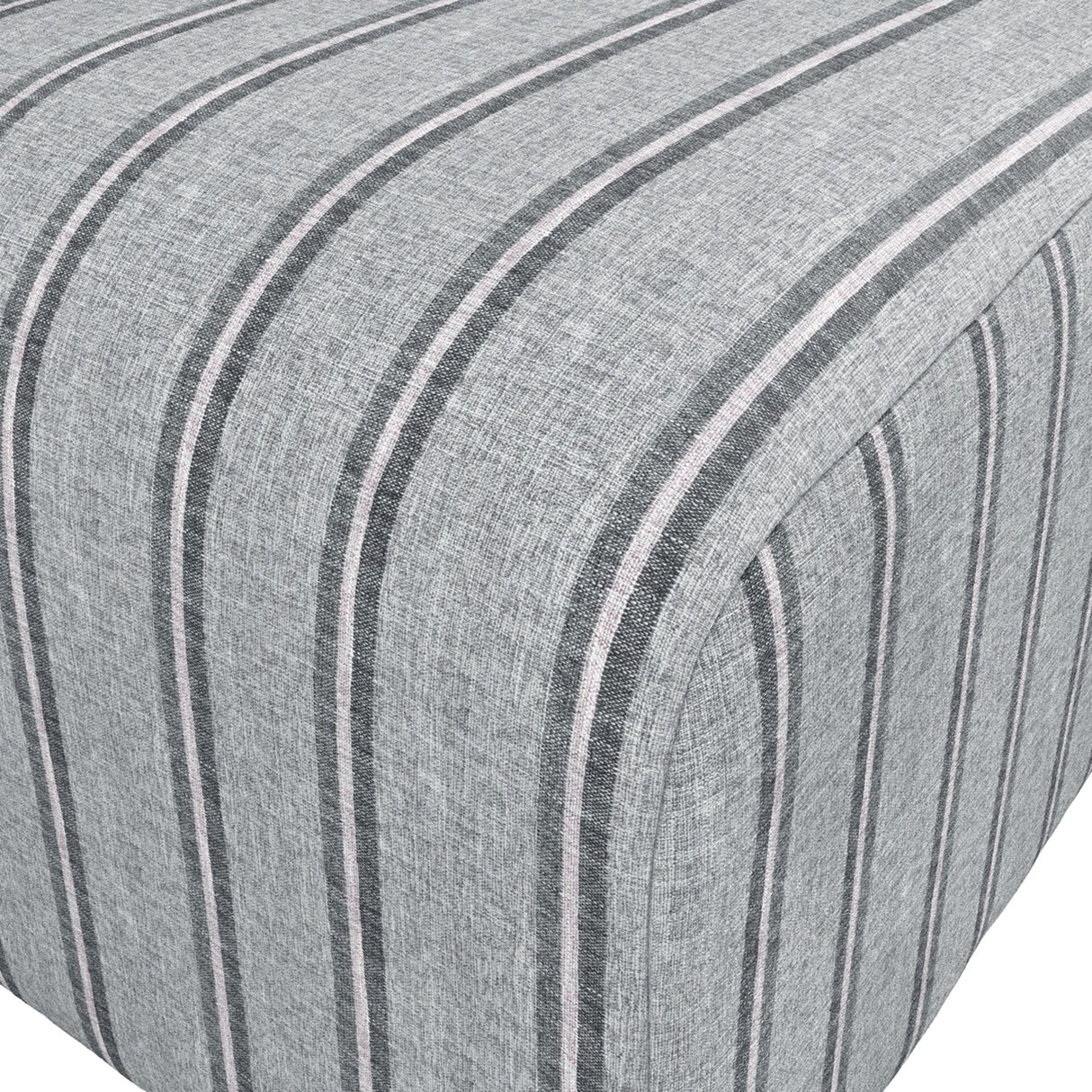 Ryder Footstool - Grey Thick Stripe