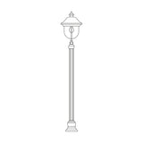 Volute Copper Top Outdoor Adjustable Lamp Post, a traditional 136cm aluminium column with a domed lantern head and finial, single E27 fitting, shown on a plain white background.