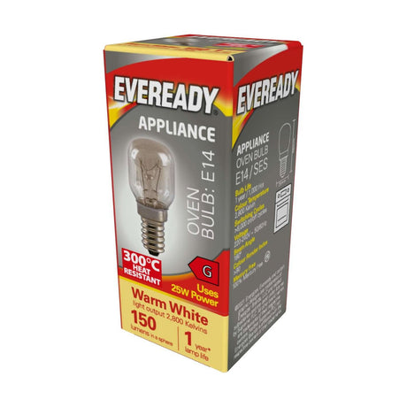 E14 (SES) Oven Bulb 25W 150lm - Warm White 2800K retail pack