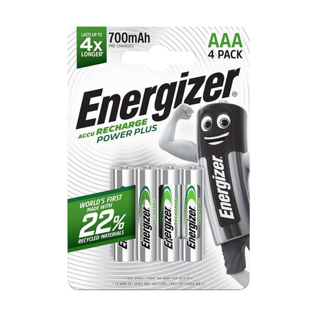 Energizer Recharge Power Plus AAA Batteries (HR03) - 4 Pack retail pack
